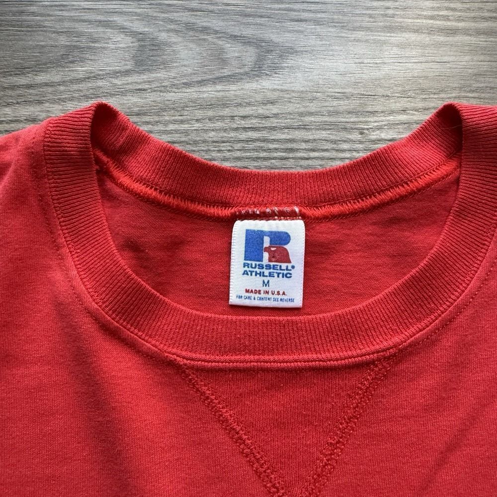 VTG 90s Russell Athletic T-Shirt Men's Large‎ Tri Colorblock Tee Made In USA - Picture 3 of 7